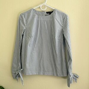 Banana Republic blue-and-white-striped poplin shirt